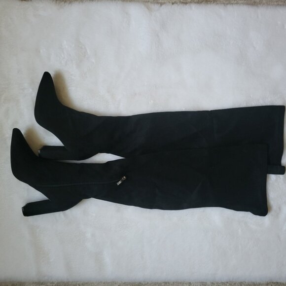 NWT New York & Company Faux Suede Tall Heeled Monia Boot - Picture 3 of 13